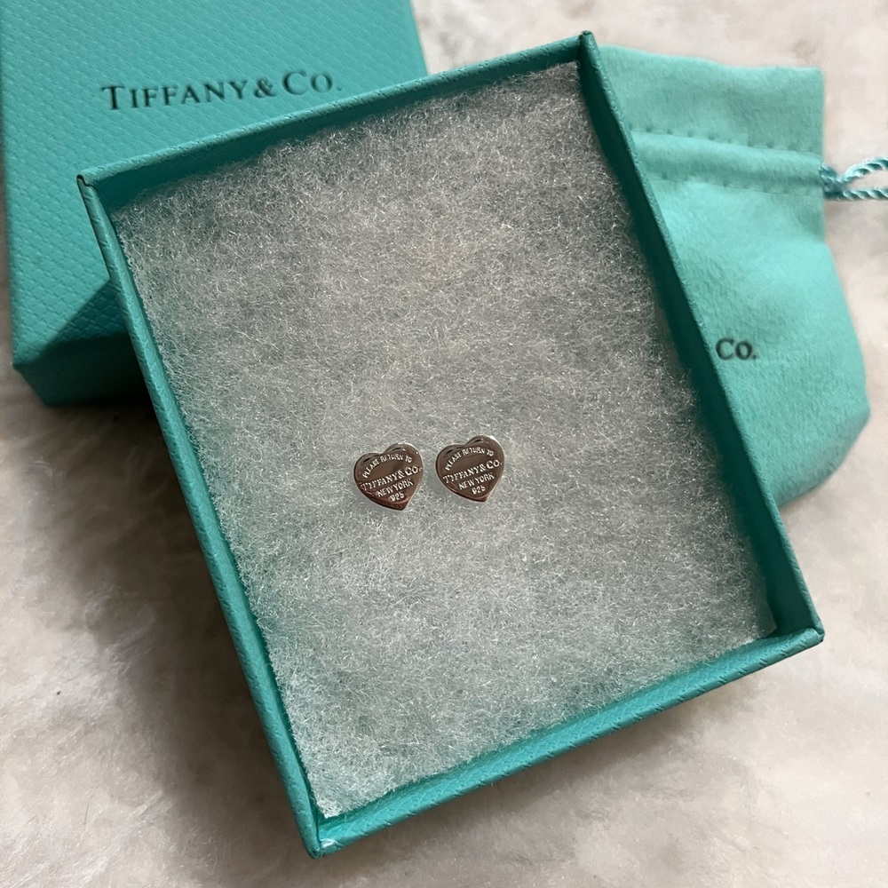 Tiffany & Co heart tag stud earrings
